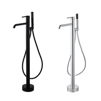 Filler Standing Baignoire Mitigeur Robinet Bain Long Cou Robinets Autonome