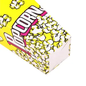 Flat shipp logo print cardboard popcorn food box
