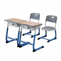 Nouvel ensemble de chaise de bureau réglable, écologique et durable avec plateau en bois et structure métallique pour salles de classe du collège, tailles personnalisées