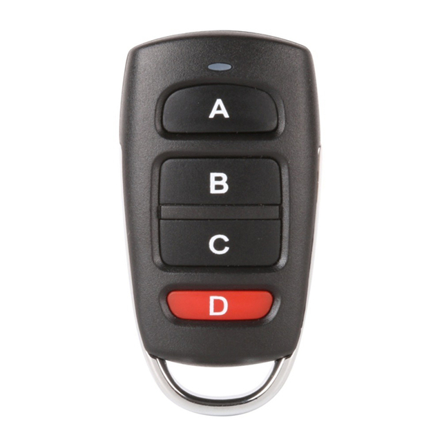 Universal 433MHz Rolling Code Garage Door Gate Opener 4-Button Remote Control Learning Duplicator Light Metal Wireless Control