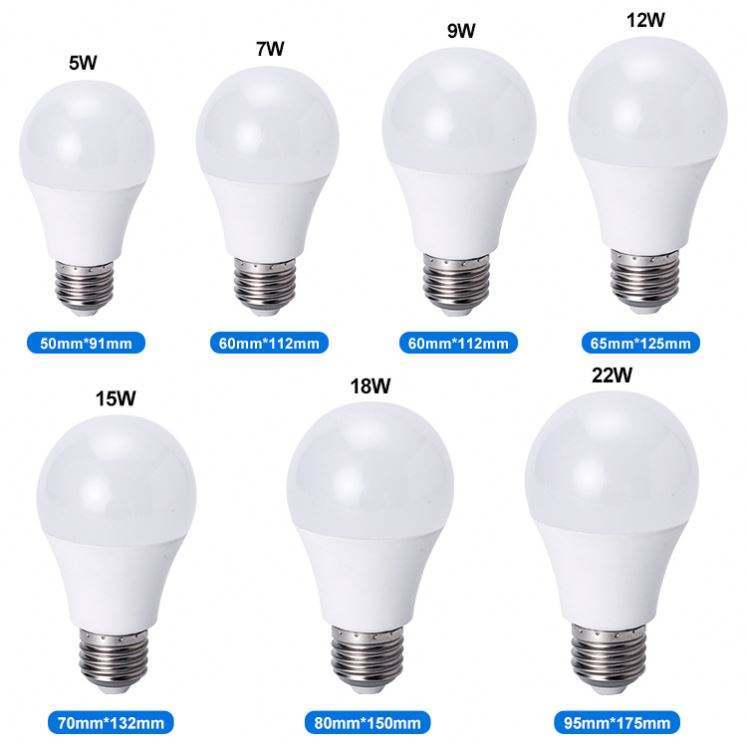 Free Sample 3W to 12W LED Bulb Lamp Energy Saving B22 E27 LED Light with Plastic Body 12V DC Bulb Lights