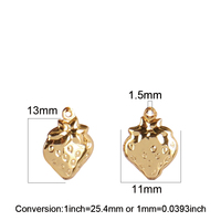 5 pièces en acier inoxydable fruits fraise pendentifs breloques en métal classiques pour la fabrication de bijoux à bricoler soi-même pour enfants pour boucles d'oreilles colliers