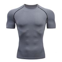 T-shirt de sport à compression à séchage rapide avec logo personnalisé, vêtements de sport pour hommes