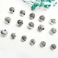 Perles d'espacement lanterne à motif inversé en alliage d'argent tibétain électroplaqué pour bijoux DIY, accessoires de chapelet bouddhiste, bracelet et collier