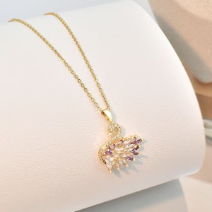 Mylove Zircon <strong>Swan</strong> Pendant Wholesale Women's Fashion Stainless Steel <strong>Swan</strong> Pendant <strong>Jewelry</strong> for Women - Product Image 3