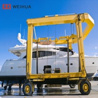 Grue portique motorisée automotrice pour levage de bateaux, capacité 30t, 50t, 100t, 150t, 200t, 250t, 500t, conception personnalisée