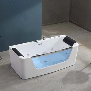 Temizle cam küvet led masaj köşe çok fonksiyonlu akrilik küvet whirlpool spa küvetler