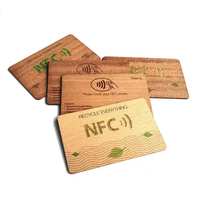 Carte de visite en bois personnalisée avec impression intégrale RFID NFC 13,56 MHz pour paiement hôtelier, carte de membre avec code-barres et code QR