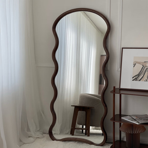 <span class=keywords><strong>Grand</strong></span> <span class=keywords><strong>miroir</strong></span> mural en chêne Arch Wave, <span class=keywords><strong>miroir</strong></span> sur pied pleine longueur, cadre en bois, décoration moderne pour la maison, vente en gros - Product Image 2