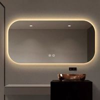 Miroir de salle de bains d'hôtel de luxe moderne avec contrôle tactile anti-buée Éclairage LED tricolore pour salle de sport ou villa