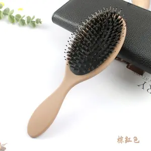 Logo personalizzato di fabbrica spazzola di vendita calda spazzola per capelli da massaggio spazzola per capelli districante morbida per parrucchieri con setole di cinghiale Mix Nylon