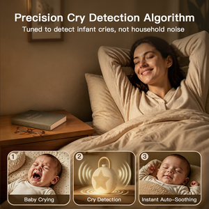 HiFiD Nuevo W39C Sensor Inteligente de Detección de Llanto, 21 Sonidos Relajantes, Luz Nocturna de 8 Colores, Máquina de Ruido Blanco para Bebés para Dormir - Product Image 3