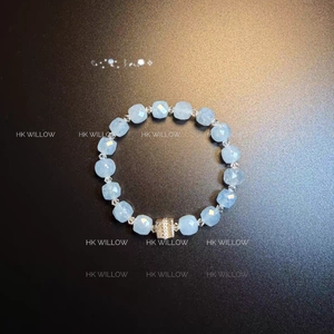 Bracelet vintage, bracelet halo doux, bracelet brume rose, bracelet cube océan, bracelet perlé, bijoux - Product Image 5