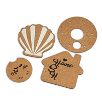 Sous-verre rond en liège en bois naturel multicolore personnalisé Accessoire de décoration de table de cuisine écologique et durable pour boissons