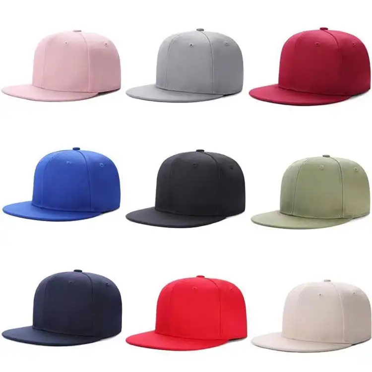 Werkspreisgünstige 5-panel-oberteil-breitkrempe-sommermütze baseballmütze blanko gorras einfarbige sport-baseballmütze für outdoor-sport visor