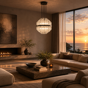 Lámpara colgante esférica de lujo con vidrio texturizado para villas, hoteles y decoración de interiores - Product Image 1