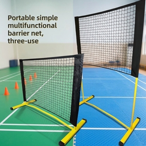 3 in 1 Pickleball Badminton Tennis Net, ตาข่ายกีฬาหลายประเภทพกพา, ปรับความสูงได้พร้อมเสาสำหรับครอบครัวกลางแจ้ง - Product Image 1