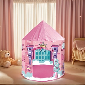 <span class=keywords><strong>Tenda</strong></span> Gioco per Bambini Design Castello delle Principesse Rosa Blu in Poliestere <span class=keywords><strong>Tenda</strong></span> da Gioco Interna Pieghevole Portatile Yurta per Bambini - Product Image 2