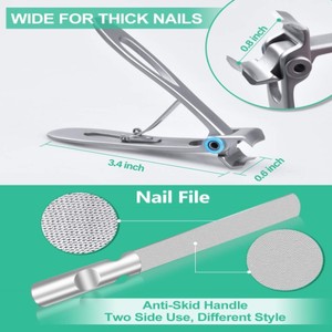 Grand coupe-ongles en acier inoxydable pour ongles incarnés et épais, utilisation sur les doigts – Outil portable de soin des pieds, lime à <span class=keywords><strong>cuticules</strong></span> - Product Image 3