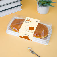 Récipient alimentaire jetable pour pain en PET avec boîte à gâteau en plastique, pizza, sandwich, gâteau avec fenêtre
