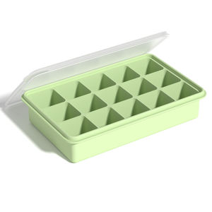 套装2易释放柔性硅胶冰块模具15柔性硅胶冰块托盘可拆卸盖子可重复使用可堆叠冰柜 - Product Image 5