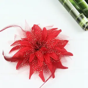 Wholesale Party show children's dance headdress feather hair clips flowers