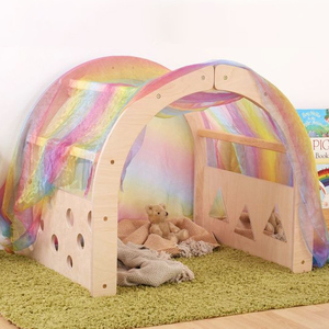 Arco <span class=keywords><strong>de</strong></span> Madera para Niños, Rincón <span class=keywords><strong>de</strong></span> Lectura, Muebles para Jardín <span class=keywords><strong>de</strong></span> Infancia, Diseño <span class=keywords><strong>de</strong></span> Aula Preescolar, Guardería Montessori, Espacio Interior con Almacenamiento - Product Image 2