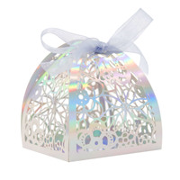 Boîte à dragées de remerciement pour mariage de style européen, qualité export, ruban pour fête d'anniversaire, papier nacré de qualité alimentaire
