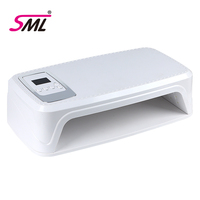 Lampe à ongles UV LED rectangulaire SML, coque texturée cuir, 96 ampoules LED, lumière de durcissement de gel pour ongles press-on, manucure en salon