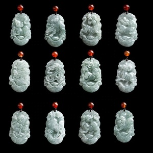 Vente en gros de douze <span class=keywords><strong>horoscope</strong></span> chinois collier de jade pendentif gardien collier de jade - Product Image 1