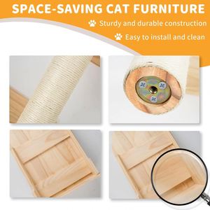 Platform dinding kucing ramah lingkungan furnitur rumah gores bambu untuk kucing menyenangkan bermain dan memanjat penjualan laris untuk hewan peliharaan - Product Image 5