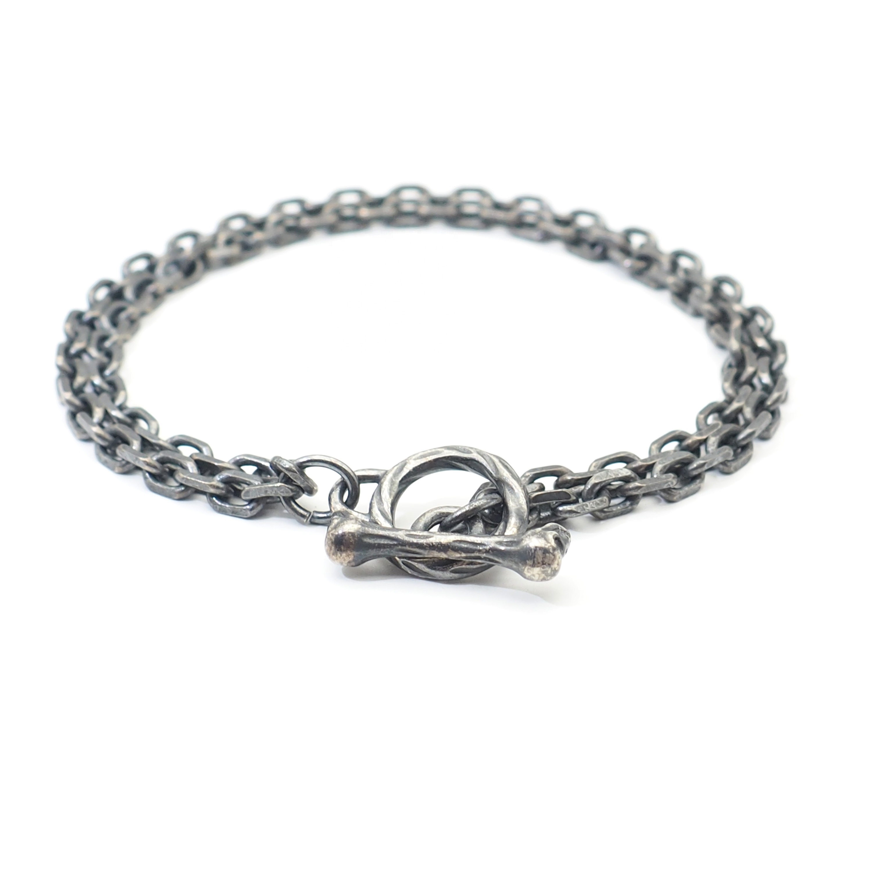 Latest Double Chain Design 925 Silver Antique Black Plated Men 