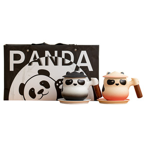 Tasse à thé en céramique One Mud Contains All Things Panda 301-400ml avec filtre pour coffret cadeau de bureau - Product Image 5