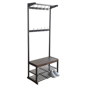 <span class=keywords><strong>Appendiabiti</strong></span> Multifunzione in Bambù, Panca Cambio Scarpe, Porta Cappelli e Borse, Attaccapanni per Ingresso - Product Image 3