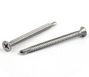 Vis autoperceuses en acier au carbone zingué GR5 à tête plate, filetage standard, fixations métriques pour tôles métalliques - Product Image 4
