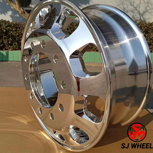 Jantes de camion personnalisées SJ Rims 22,5 24,5 pouces 10 trous en aluminium chromé pour camions légers Volvo <span class=keywords><strong>Scania</strong></span> - Product Image 6