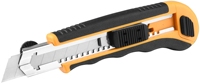 Couteau utilitaire rétractable en plastique avec poignée en TPR, auto-chargeant, avec 6 lames de 18 mm