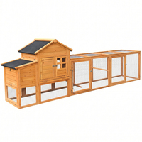 MQ CSMZJF Poulailler en bois, enclos pour volailles, abri extérieur pour poules, clôture respirante à glissière horizontale, sans assemblage, tout inclus