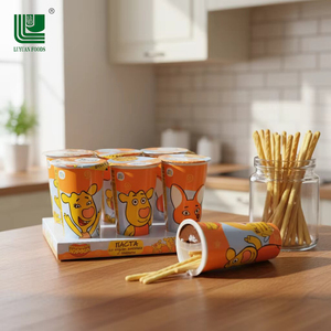 Wholesale Customized Halal HACCP Certified Kids Favorite Sweet Solid <strong>Chocolate</strong> Fruity Flavor Finger Biscuit Cup Cartoon Printed - Product Image 4