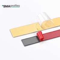 Moulure décorative autocollante en acier inoxydable doré pour carrelage mural, profilé plat pour bordure de douche