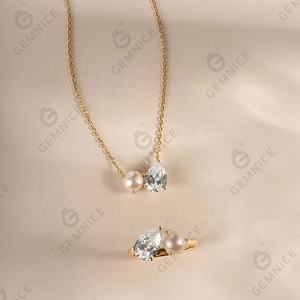 תכשיטי כסף סטרלינג 925 של ג'מנל לנשים, שרשרת תליון עם פנינה טבעית ויהלום ללבישה יומיומית - Product Image 4