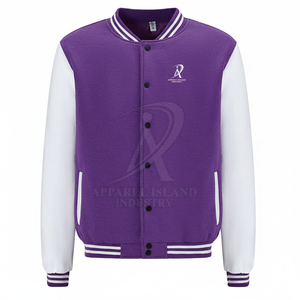 แจ็กเก็ตแบบเลตเตอร์แมนสำหรับผู้ชายอบอุ่นมีคอตั้งโลโก้ด้านหน้ากันลมเป็นมิตรกับสิ่งแวดล้อม - Product Image 1