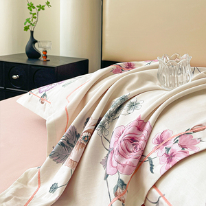 Ensemble de literie en coton floral French Rose <span class=keywords><strong>Manor</strong></span> |   Parures de lit imprimées romantiques pour une chambre confortable - Product Image 5