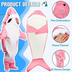 Nouveauté Hiver Pyjama Combinaison Requin, Sac de Couchage Animalier de Dessin Animé, Vêtements d'Intérieur Chauds et Confortables, Tendance Homme et Femme - Product Image 6