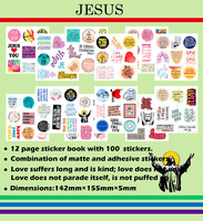 100 pièces motivationnel jésus chrétien lettre citations Graffiti autocollant pour téléphone bouteille sac étanche étiquette personnalisée