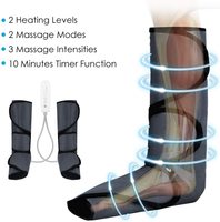 Masseur de jambes à compression d'air LUYAO avec chaleur pour la circulation et le soulagement des douleurs au mollet, massage des pieds pour les gonflements et les varices