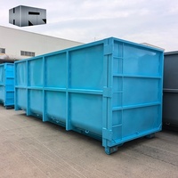 Conteneur à benne basculante bleu clair de grande capacité, 30 yards, camion à ordures de chantier, poubelle spécifique pour les déchets solides
