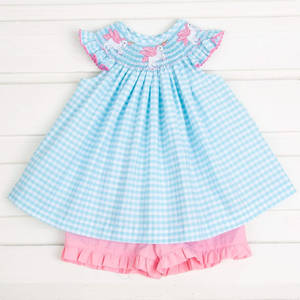 Nouvellement élégant été bébé fille deux pièces ensemble sans manches <span class=keywords><strong>bateau</strong></span> imprimé hauts et pantalon court enfant filles vêtements d'été - Product Image 2