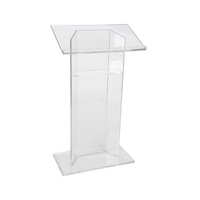 Atril de acrílico de pie transparente Plataforma de acrílico Púlpito de podio para discurso