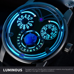 Reloj automático de lujo para hombre NH35, cristal de zafiro, caja de acero inoxidable, correa de cuero, esfera verde, reloj de pulsera mecánico SM1093 - Product Image 2